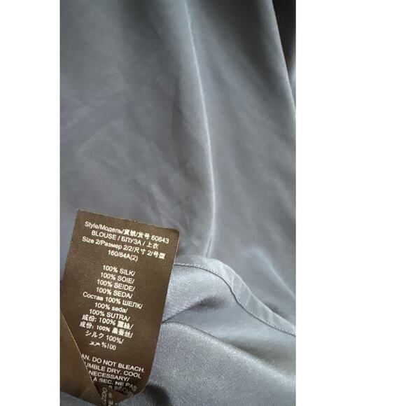 Tory Burch Ruffle Silk Blouse Sz 2 Romantic Academia Castlecore Top - Picture 2 of 9